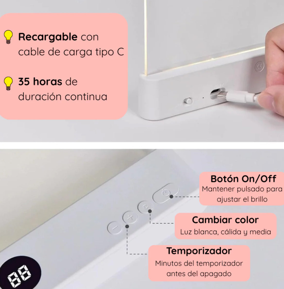 Lámpara Led Para Lecturas Nocturnas